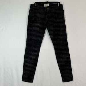Current/ Elliot The Stiletto Jean Skinny Black Gray Polka‎ Dot Size 26
